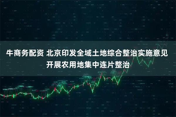 牛商务配资 北京印发全域土地综合整治实施意见 开展农用地集中连片整治